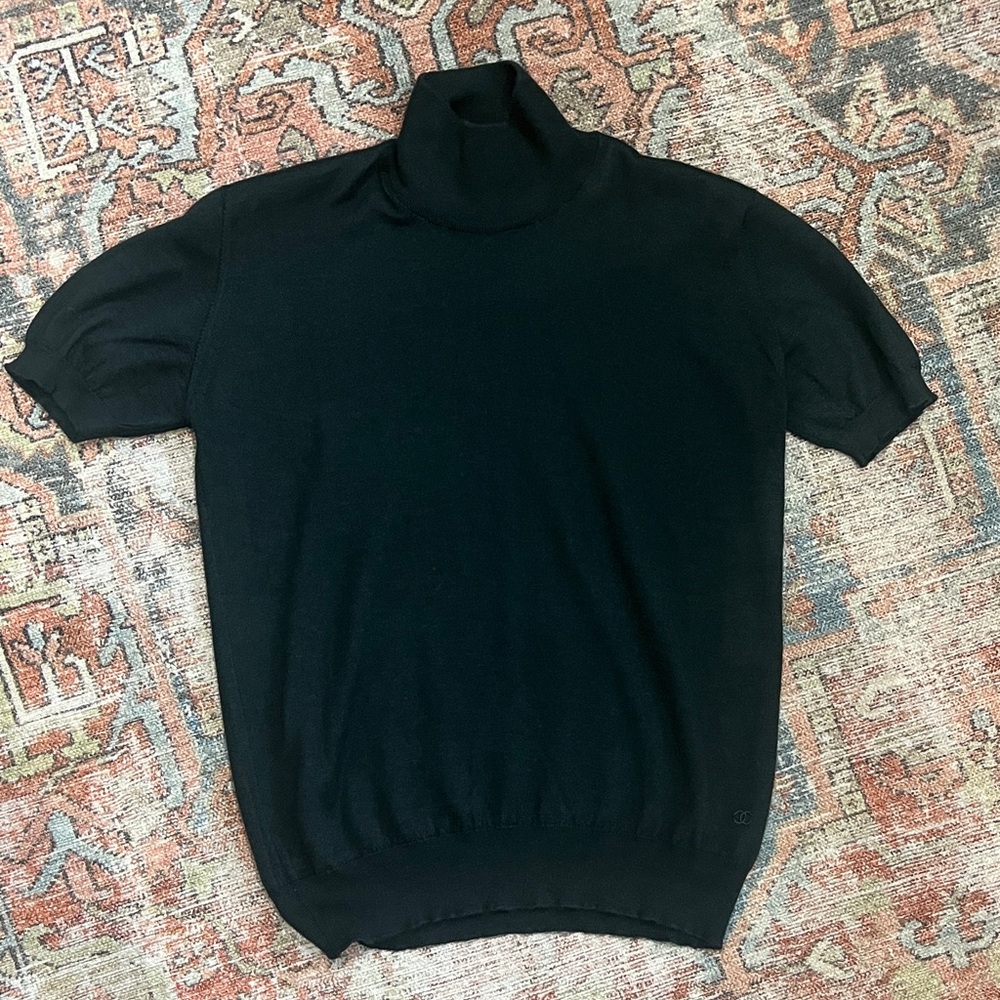 CHANEL silk/cashmere blend high neck sweater